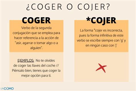 coger o cojer como se escribe